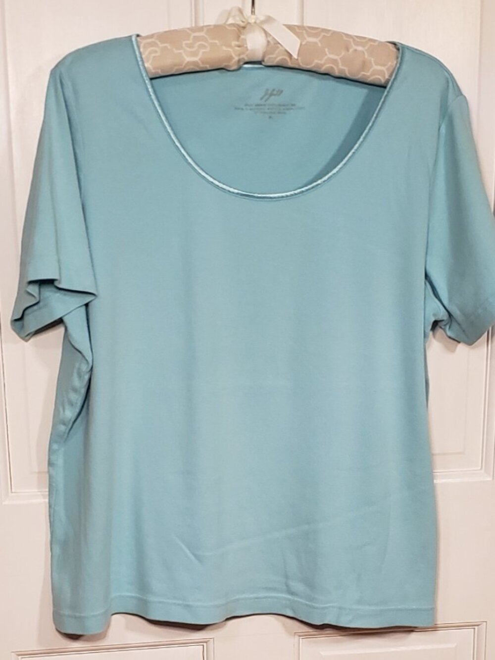 J. Jill Compassion Tee Aqua Blue Short Sleeve Cotton XL